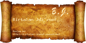Birtalan József névjegykártya