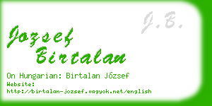 jozsef birtalan business card
